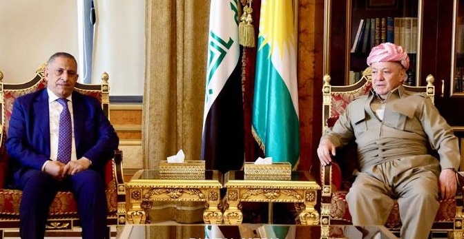 بارزانی و عەبوودی دۆخی ناوخۆی عێراق و ناوچەکەیان تاوتوێ کرد