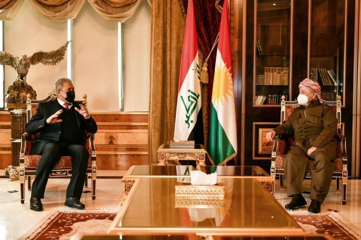گفتگوی مسعود بارزانی و عبدالغنی الاسدی درباره هماهنگی امنیتی اربیل و بغداد