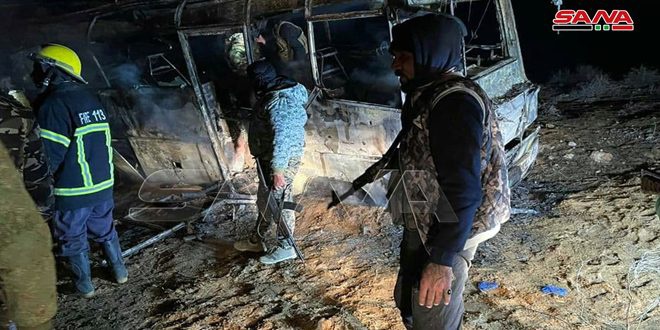 25 کشته و 13 مجروح در انفجار اتوبوس در شرق سوریه