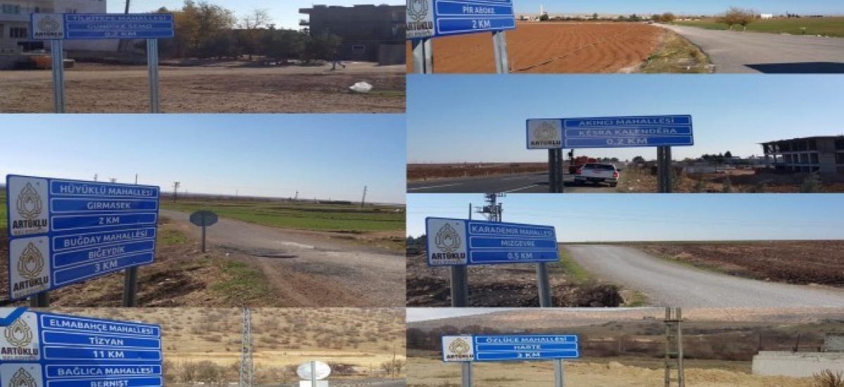 AKP municipality removes Kurdish letters in signs for Mardin villages