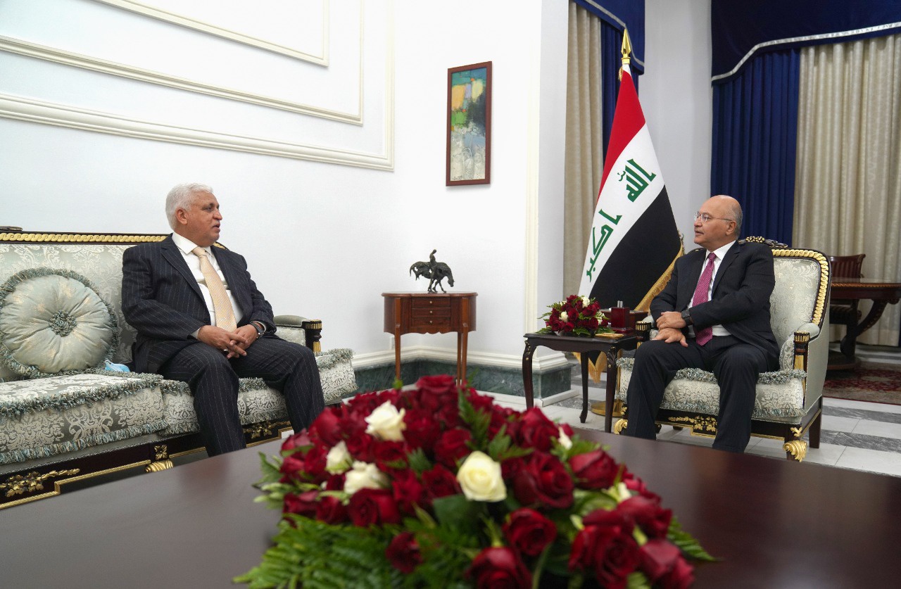 دیدار برهم صالح با فالح الفیاض: دخالت در امور داخلی عراق را رد می کنیم
