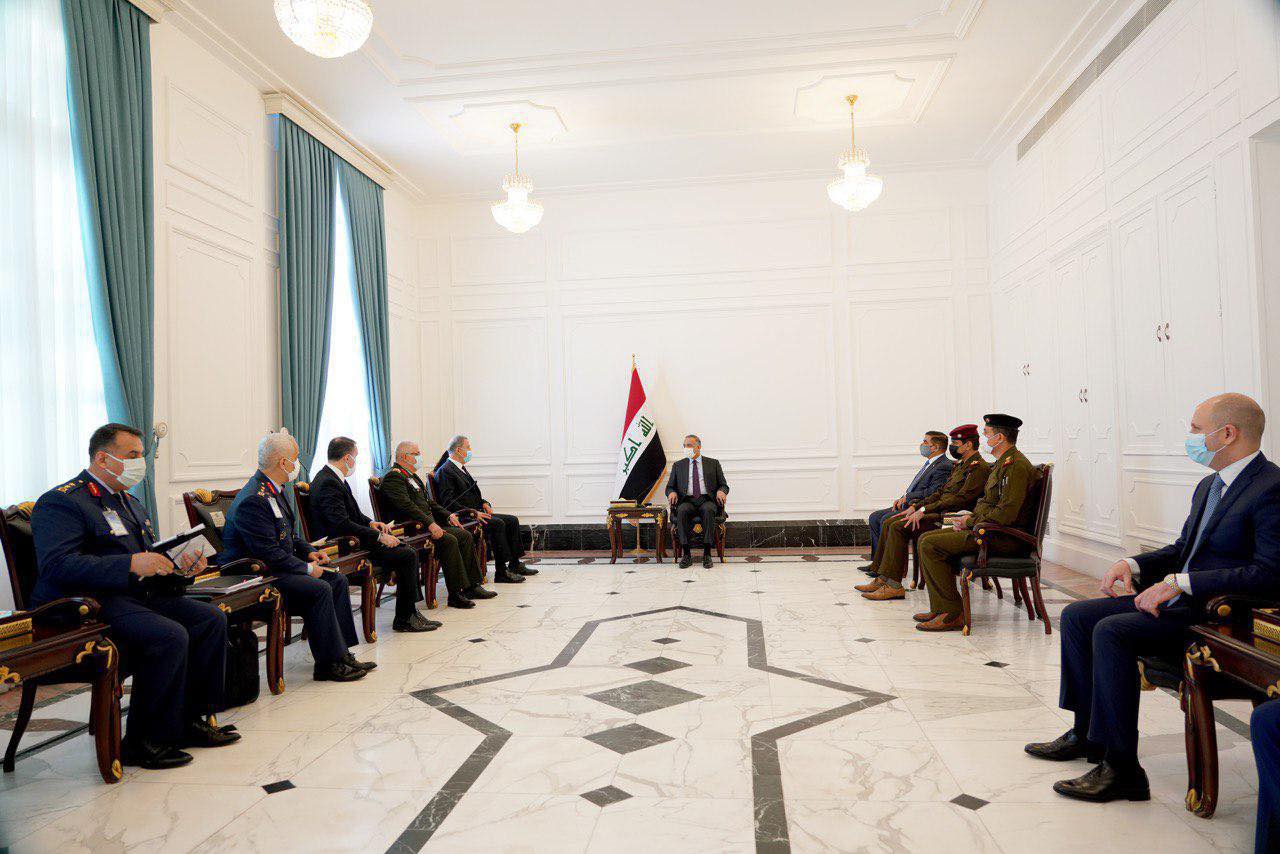 Iraqi PM Kadhimi and Turkish Defense Minister Halusi Akar discuss 'terrorist threats' on border