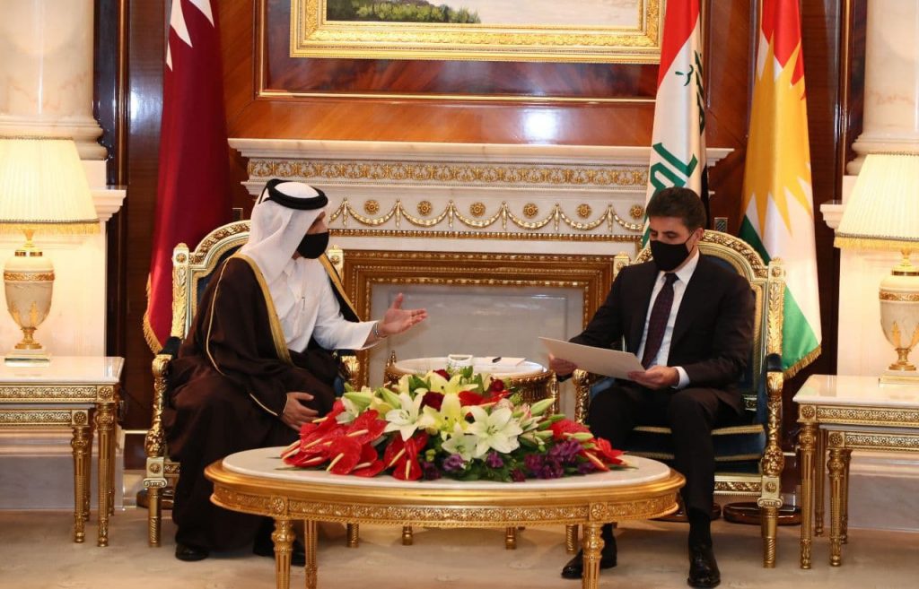 Qatari high-ranking officials meet Nechirvan Barzani in Erbil
