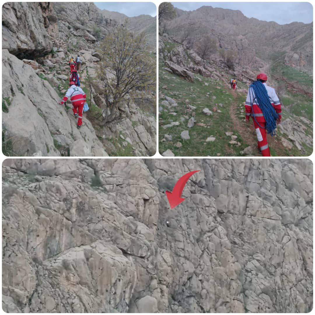نجات یک کوهنورد در ارتفاعات نودشه