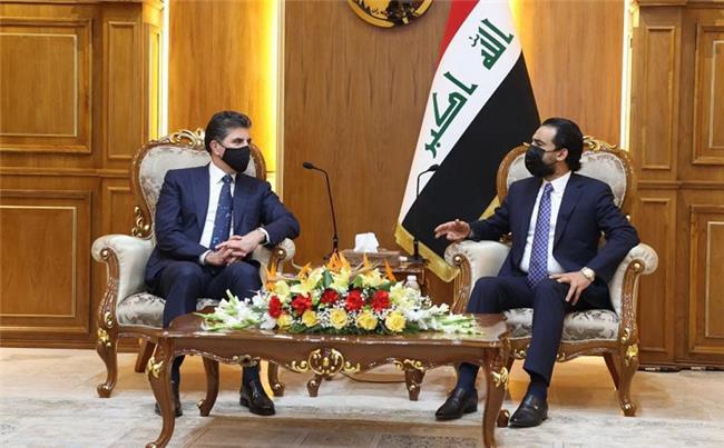 تاکید نچیروان بارزانی و محمد حلبوسی بر ضرورت تداوم گفتگوهای اربیل- بغداد برای حل اختلافات