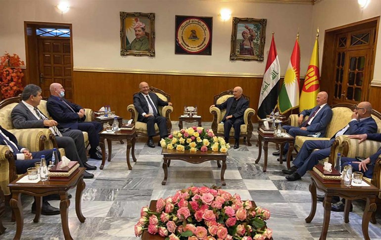 نشست رئیس جمهورعراق و اعضای دفتر سیاسی حزب دمکرات کردستان