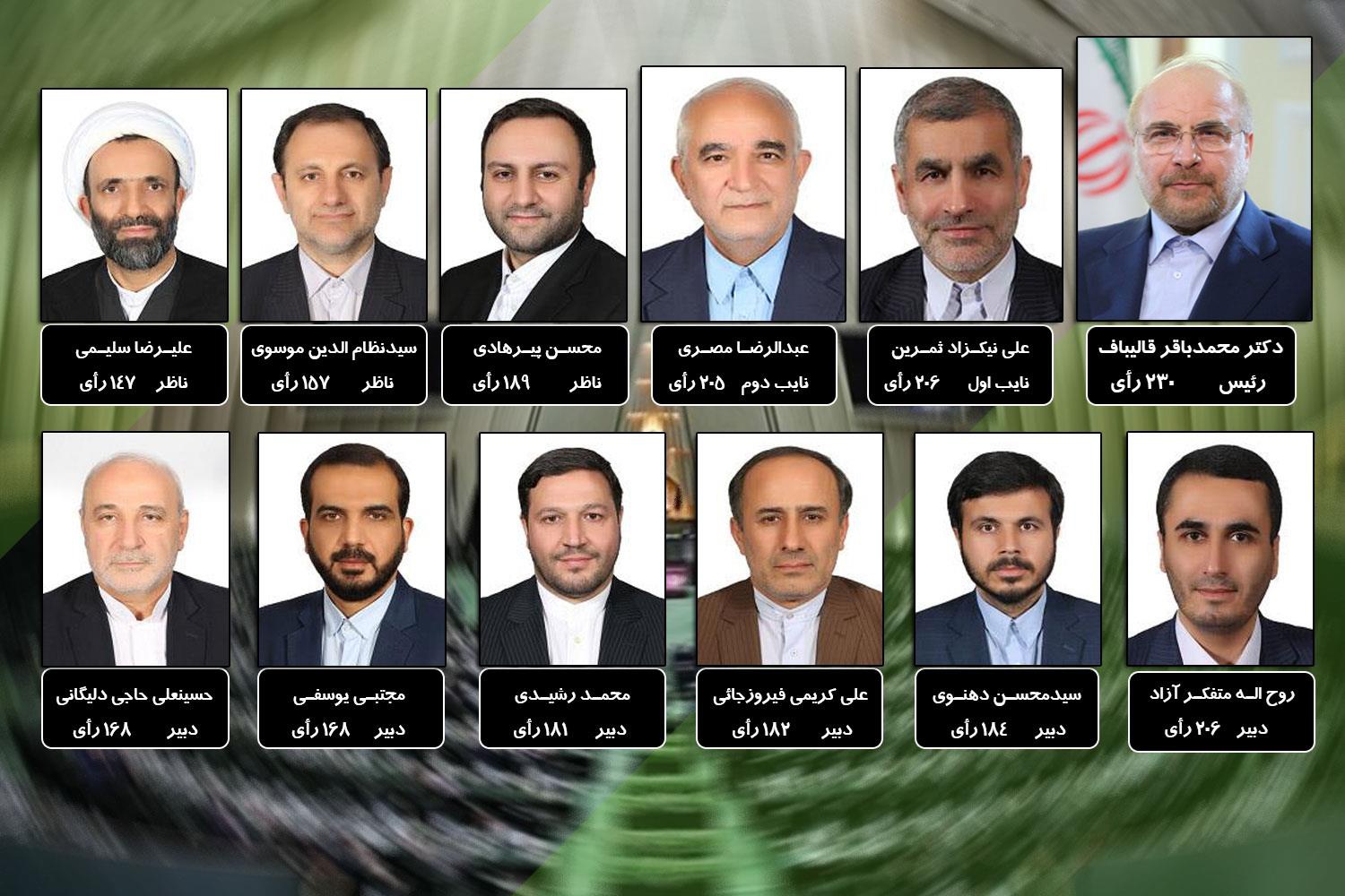 هیات رییسه مجلس انتخاب شدند/ دو  نماینده کرمانشاه در ترکیب هیات رئیسه مجلس