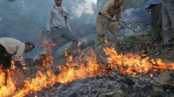 شعله ور شدن دوباره آتش در جنگل های سردشت/هلیکوپترهای هوانیروی کرمانشاه اعزام شدند