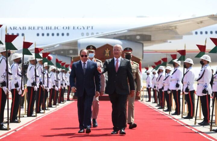 ورود رئیس جمهور مصر به بغداد برای شرکت در نشست سه جانبه