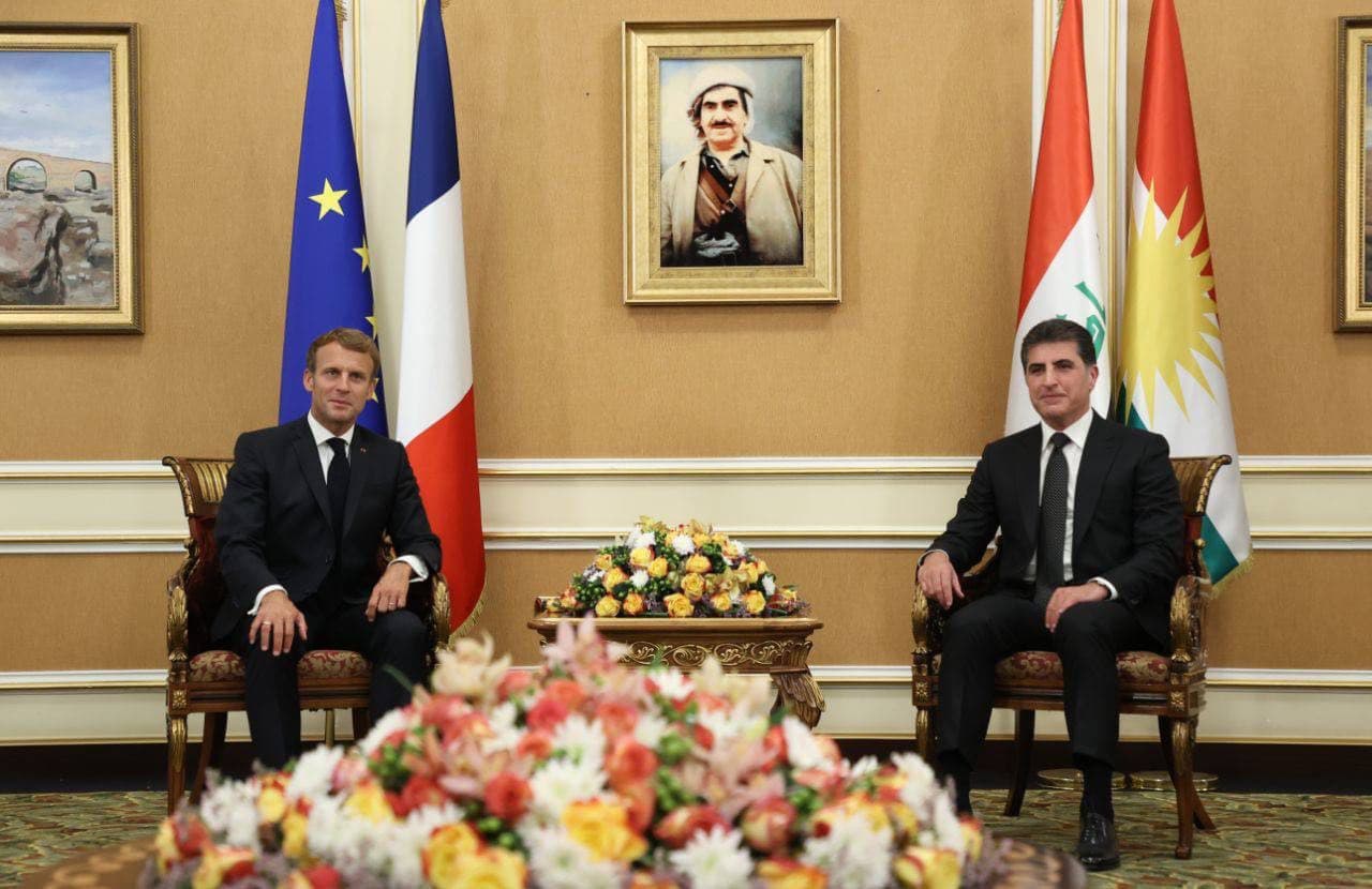 Nechirvan Barzani and Emmanuel Macron discuss bilateral ties