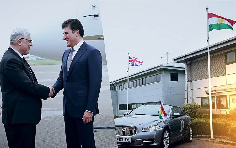 نچیروان بارزانی برای دیدار با نخست وزیر انگلیس وارد لندن شد