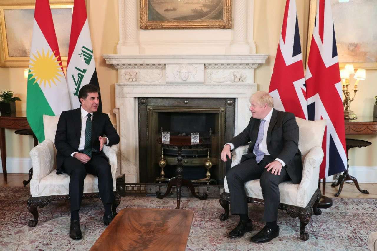 Nechirvan Barzani meets with UK's PM Boris Johnson