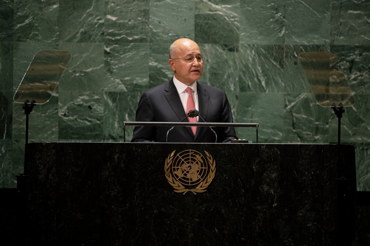 برهم صالح در سازمان ملل: بدون برقراری ثبات در عراق، صلح در منطقه برقرار نخواهد شد