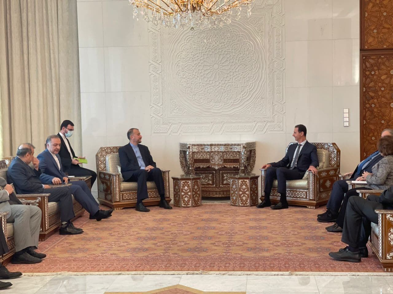 Iran FM meets Syrian president in Damascus