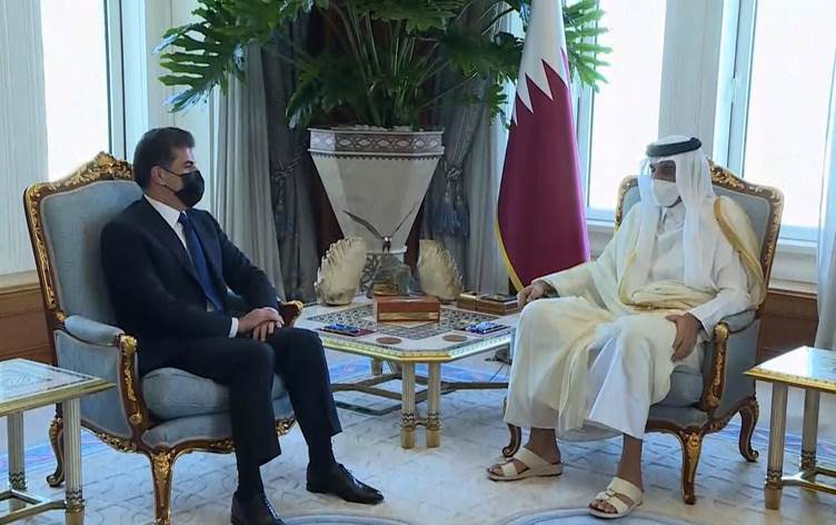 گفتگوی نچیروان بارزانی و امیر قطر دربارە توسعە روابط فیمابین