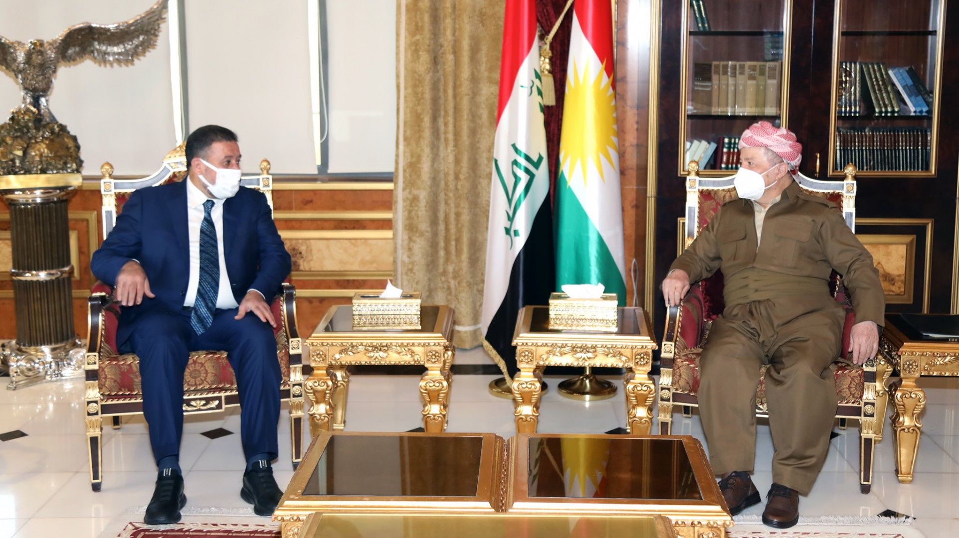 گفتگوی رئیس ائتلاف عزم با مسعود بارزانی درباره نتایج انتخابات عراق