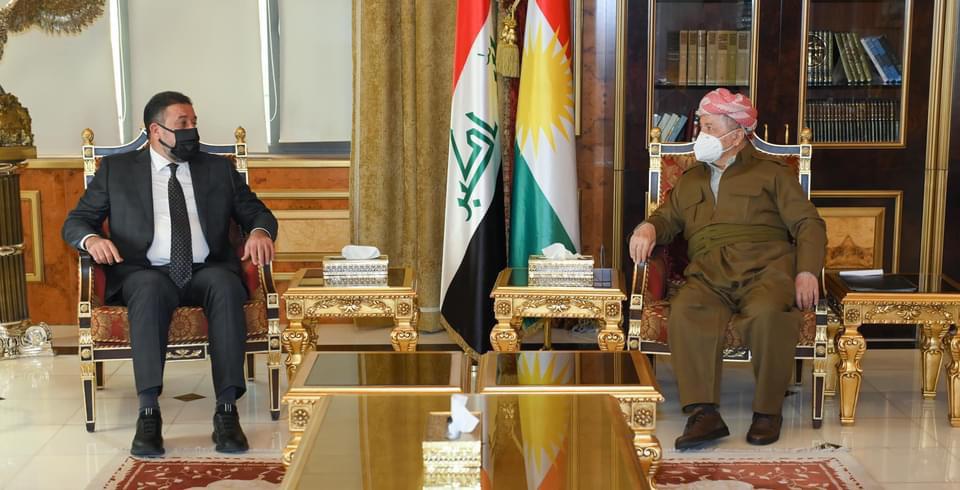 Khamis al-Khanjar meets Masoud Barzani in Erbil
