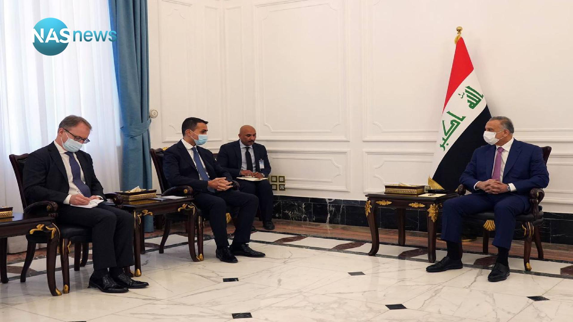 دیدار وزیر امور خارجه ایتالیا با مصطفی کاظمی در بغداد
