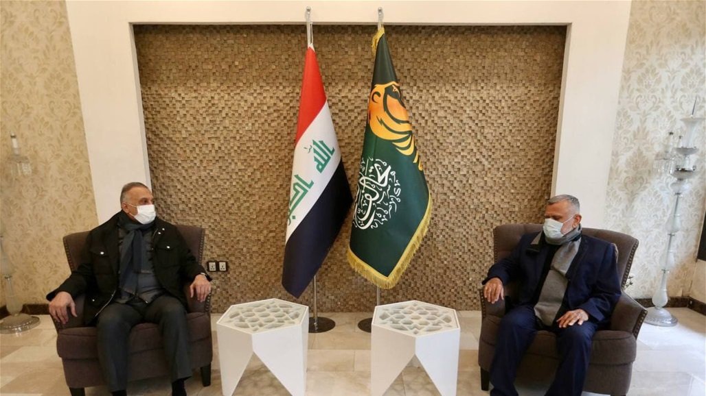 دیدار کاظمی با عامری و گفتگو درباره یافتن راه حل های مناسب برای روند سیاسی عراق