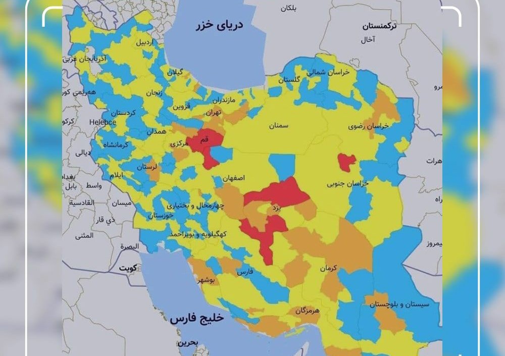 3  شهر کردستان در وضعیت زرد کرونایی قرار گرفتند
