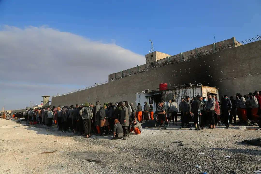 بمباران بخشی از زندان حسکه توسط هواپیماهای ائتلاف
