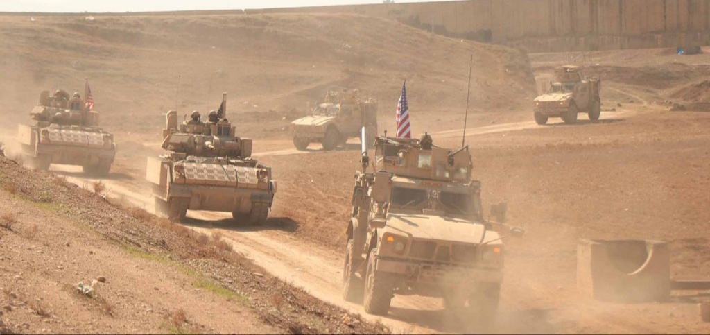 گشت نظامیان آمریکایی در خطوط تماس با ارتش ترکیه و ارتش سوریه و SDF