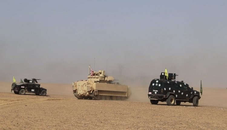 برگزاری مانور نظامی مشترک نیروهای SDF و ائتلاف بین المللی در دیرالزور
