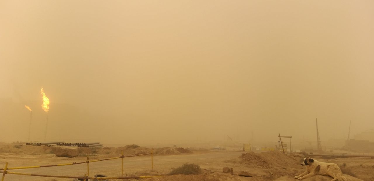 غلظت گرد و غبار در مهران ۶۷ برابر حد مجاز شد