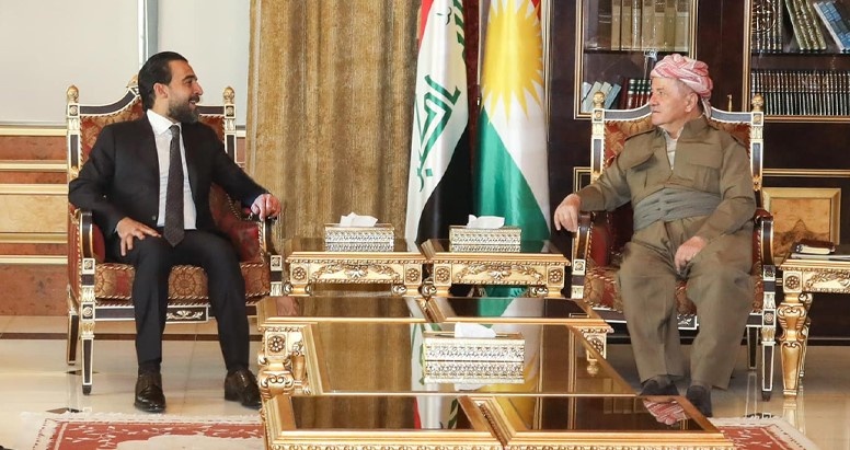 رئیس مجلس عراق در اربیل با مسعود بارزانی دیدار کرد