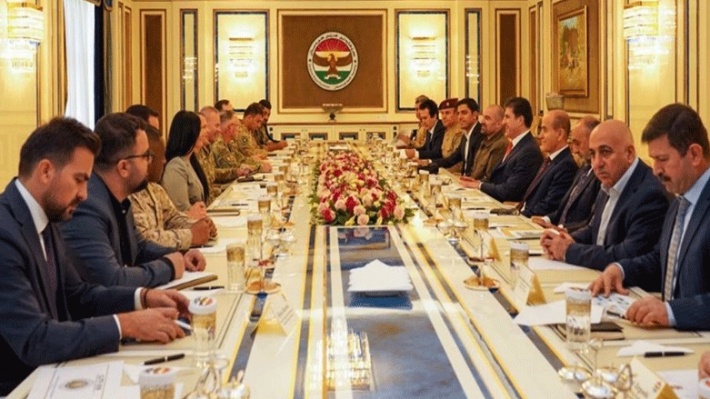 دیدار مشترک رئیس اقلیم کردستان و رهبر اتحادیە میهنی با فرماندە نیروهای ائتلاف بین المللی ضد داعش
