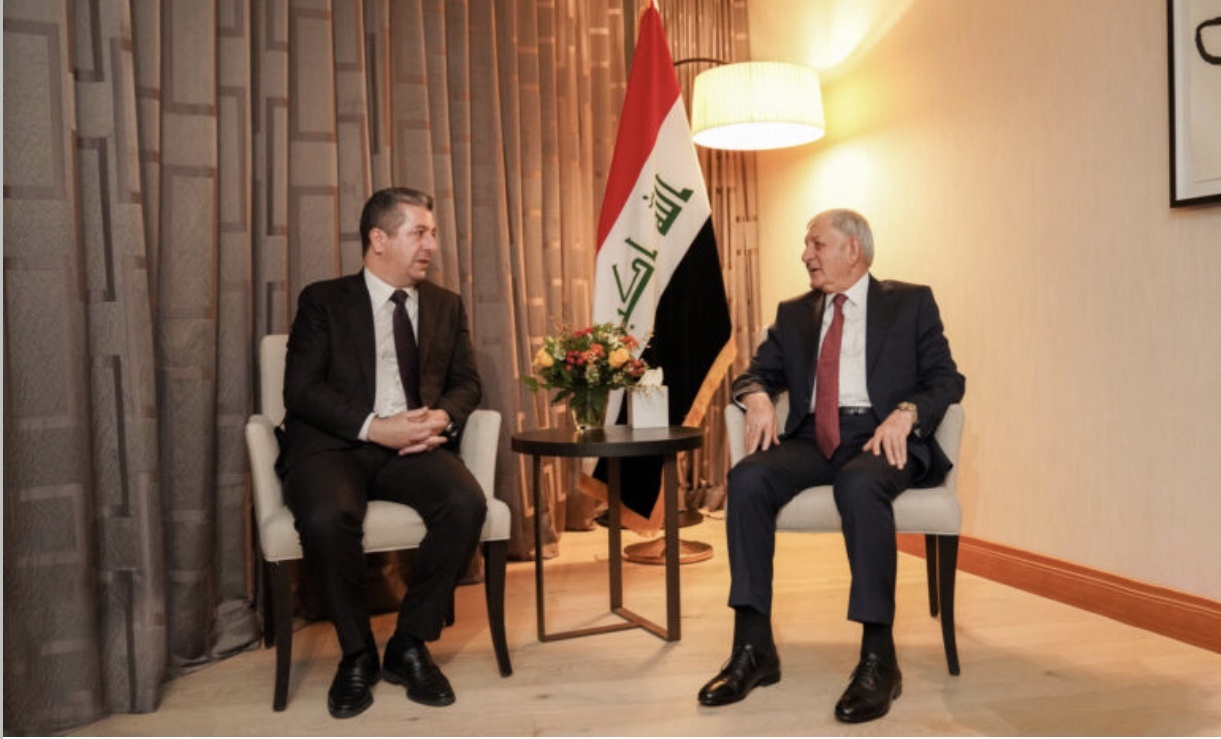 Iraqi President, Masrour Barzani meet in Davos