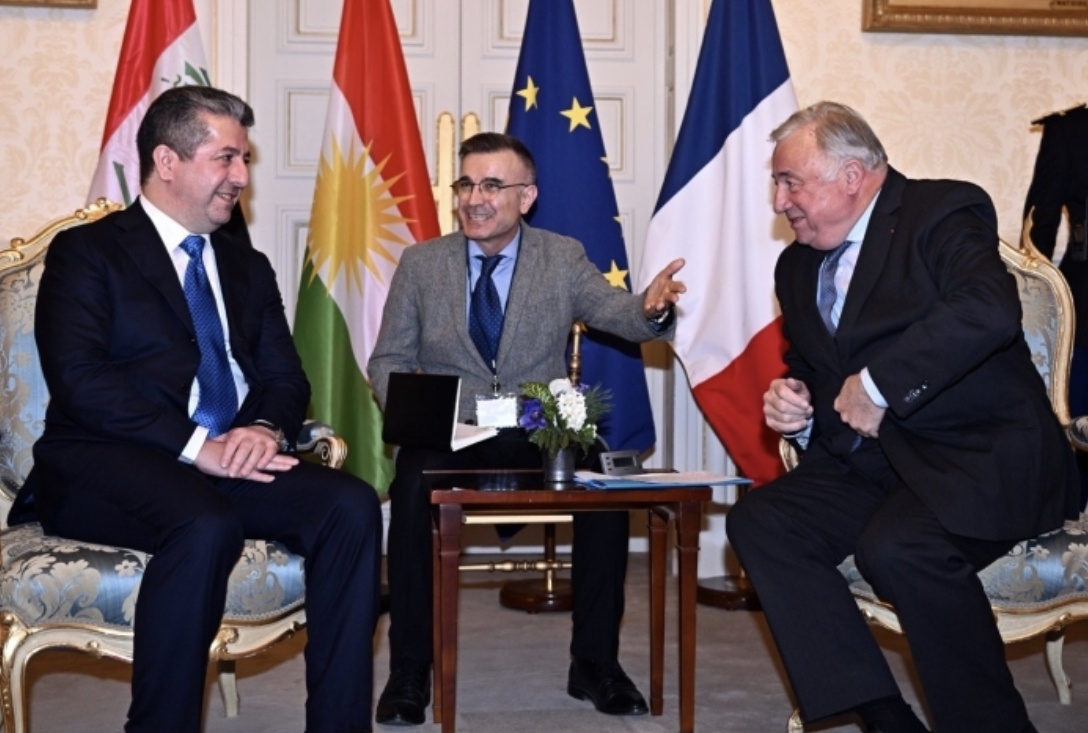 مسرور بارزانی و رئیس مجلس سنای فرانسە مسائل عراق را بررسی کردند