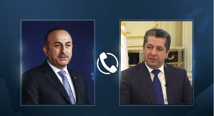 گفتگوی تلفنی نخست وزیر اقلیم کردستان و وزیر خارجه ترکیه