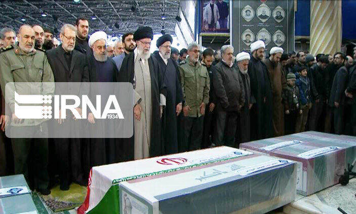 Supreme Leader leads prayer for body of Martyr General Soleimani Supreme Leader leads prayer for body of Martyr General Soleimani