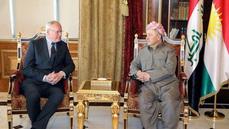 US envoy Jeffrey, Masoud Barzani discuss Iraq, Syria US envoy Jeffrey, Masoud Barzani discuss Iraq, Syria