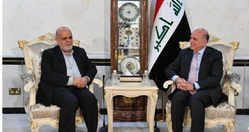 Iraj Masjedi, Fuad Hussein discuss Iran, Iraq developing ties