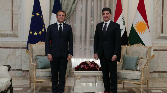 Barzani meets Macron, appreciates France for its continued support to Kurdistan Region