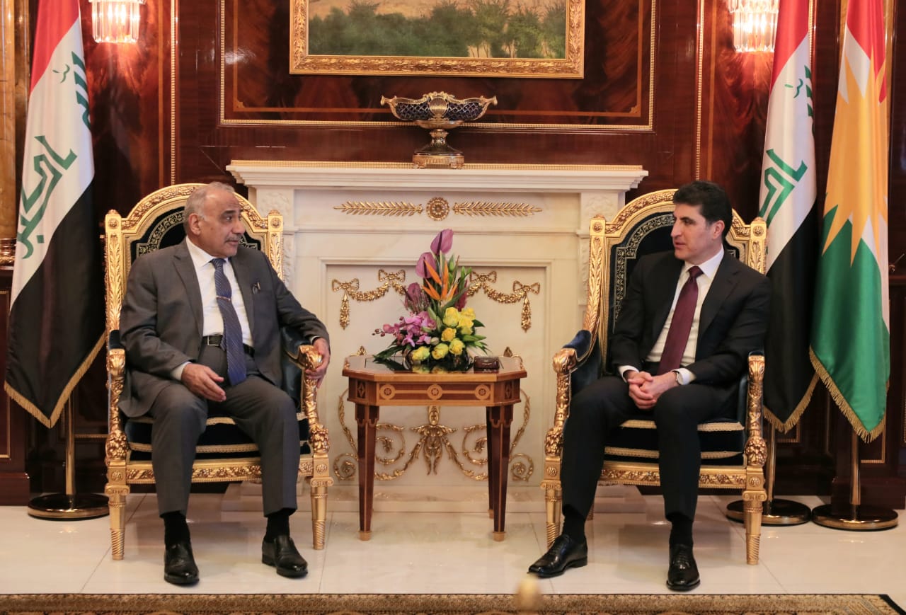 Nechirvan Barzani, Adel Abdul Mahdi call for a national dialogue to resolve Baghdad-Erbil disputes