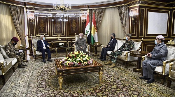 مەسعوود بارزانی لەگەڵ سەرۆکی دەستەی حەشدی شەعبی دیداری کرد